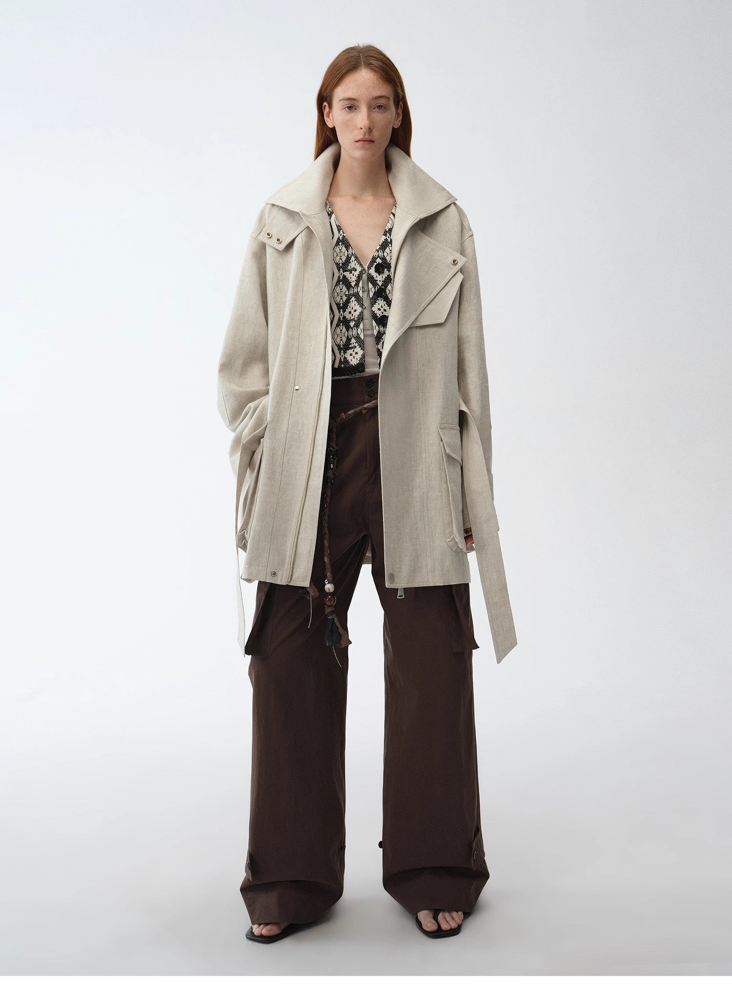"Venice" Classical simple silhouette Italian imported jacquard ethnic style V - neck vest - variant_title
