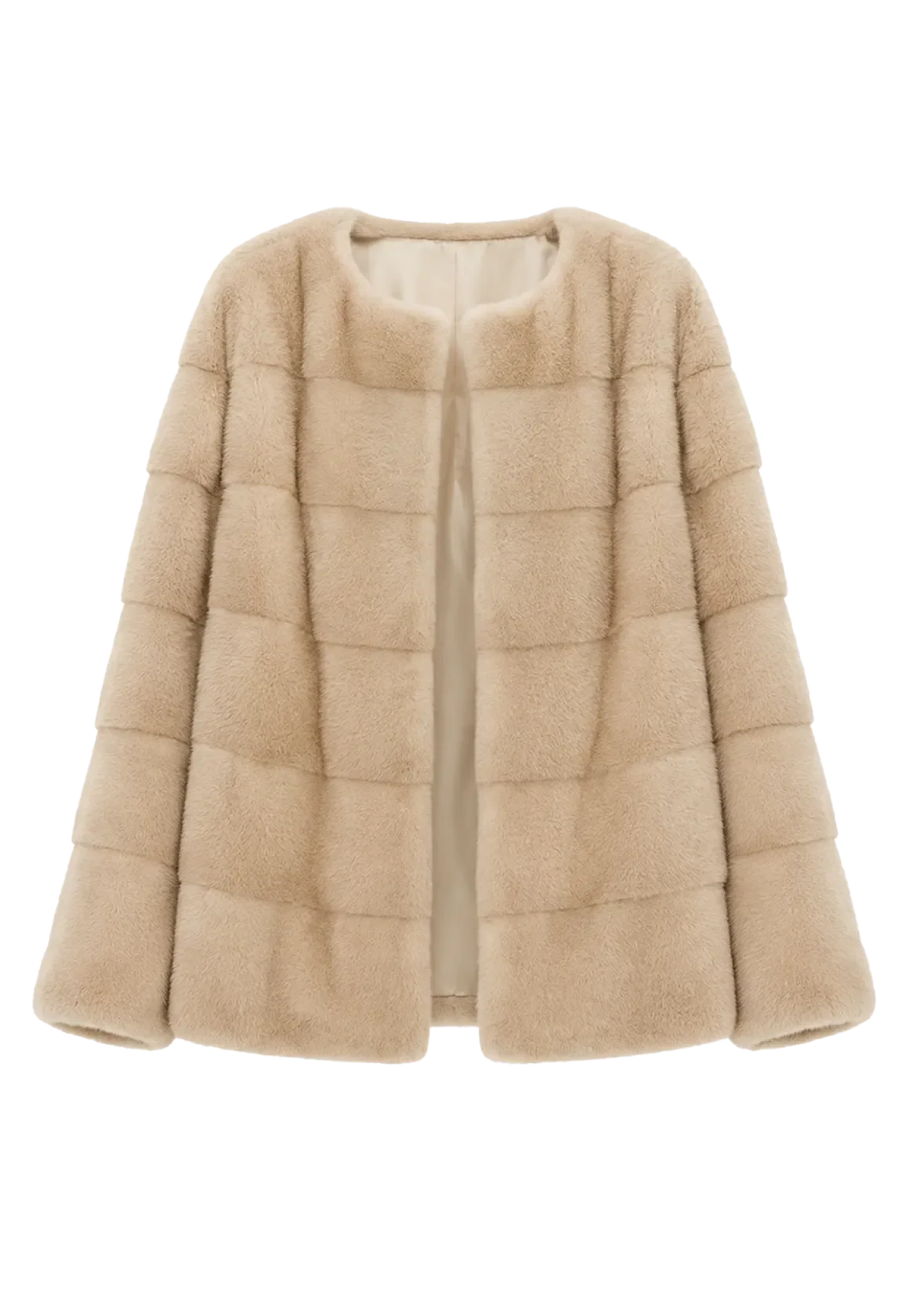 Vintage Clock velvet mink fur coat in White, front product view