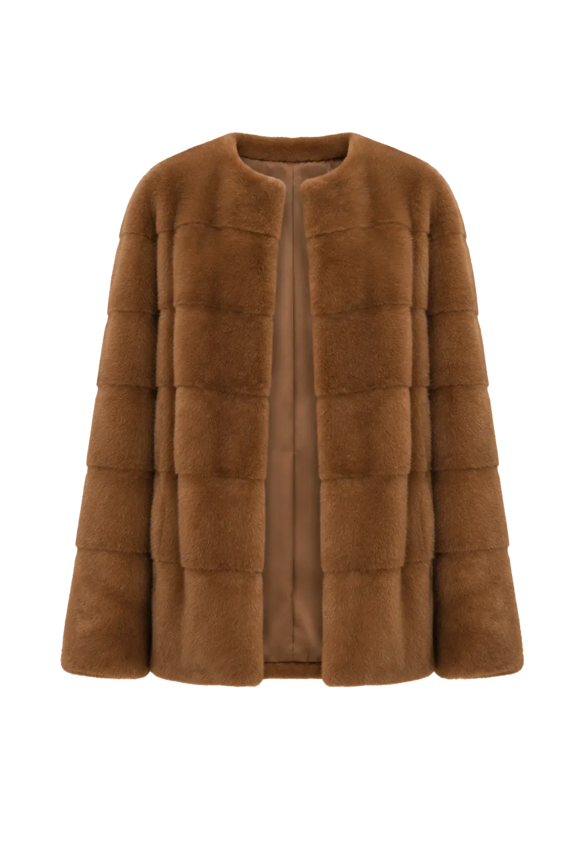 Vintage Clock velvet mink fur coat in Latte, front product view