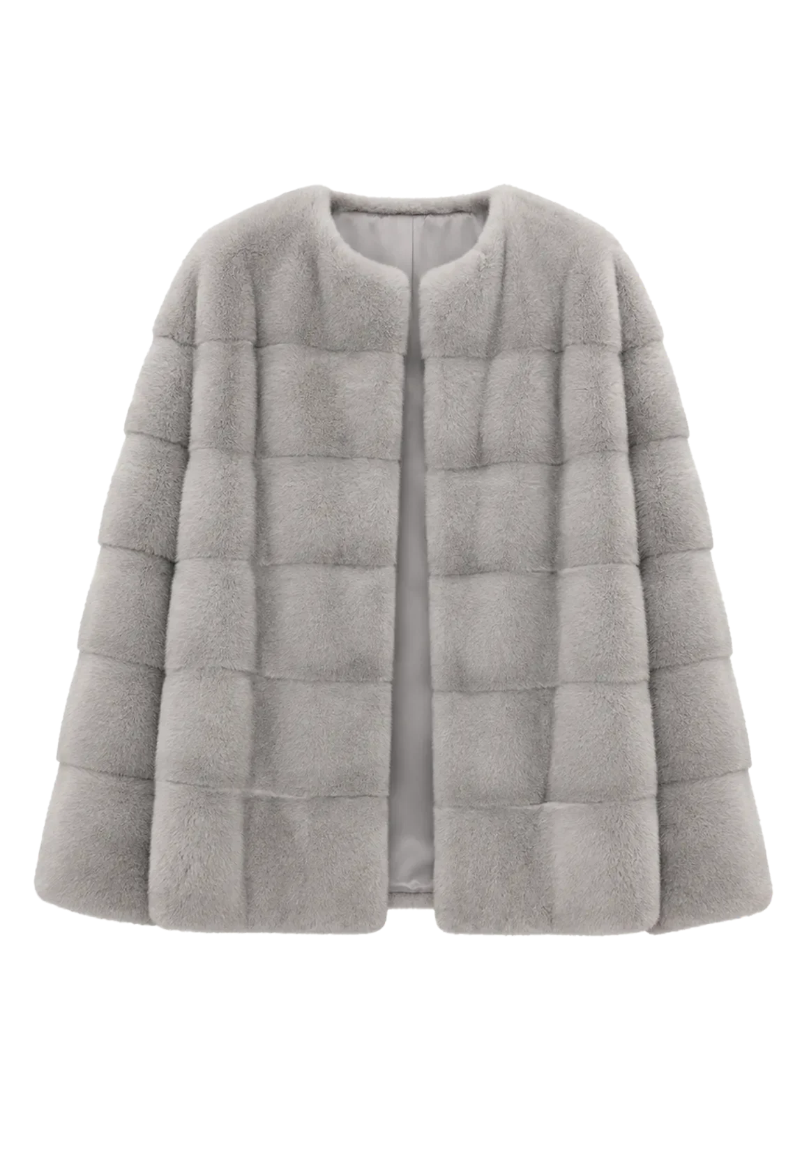 Vintage Clock Sapphire natural color mink fur coat, front product view