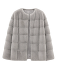 Vintage Clock Sapphire natural color mink fur coat, front product view