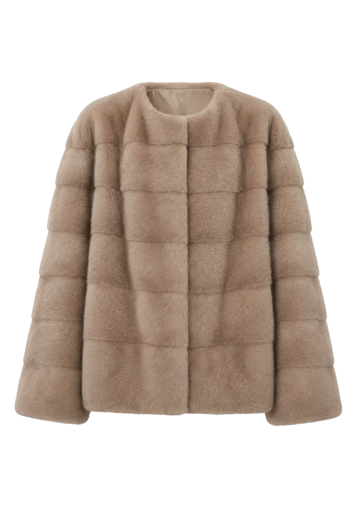 Vintage Clock Pastel Natural mink fur coat, front product view