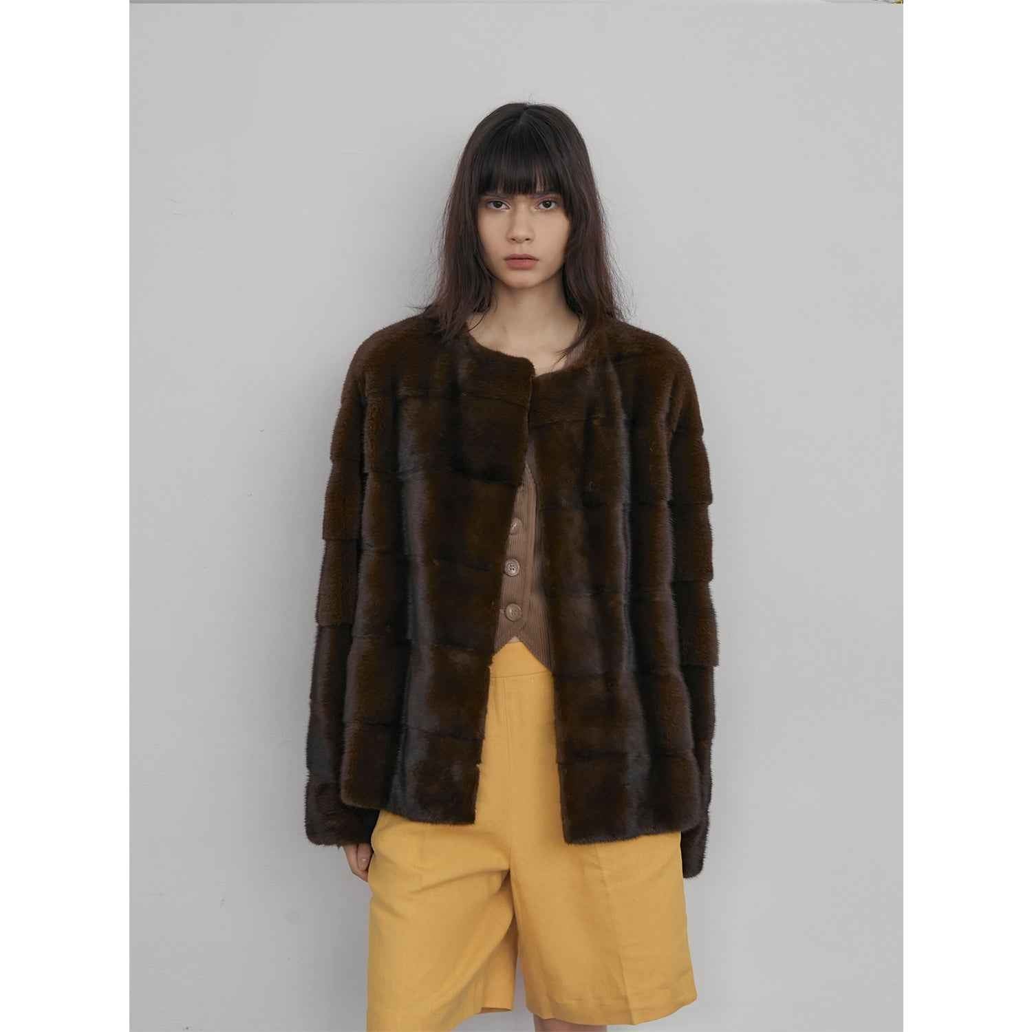 Vintage Clock Velvet Mink Fur Coat Winter - variant_title