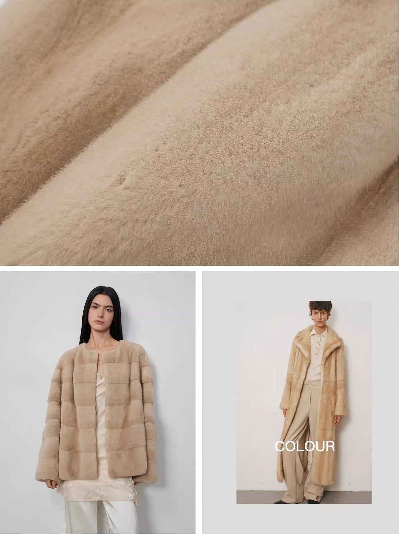 Vintage Clock Velvet Mink Fur Coat Winter - variant_title