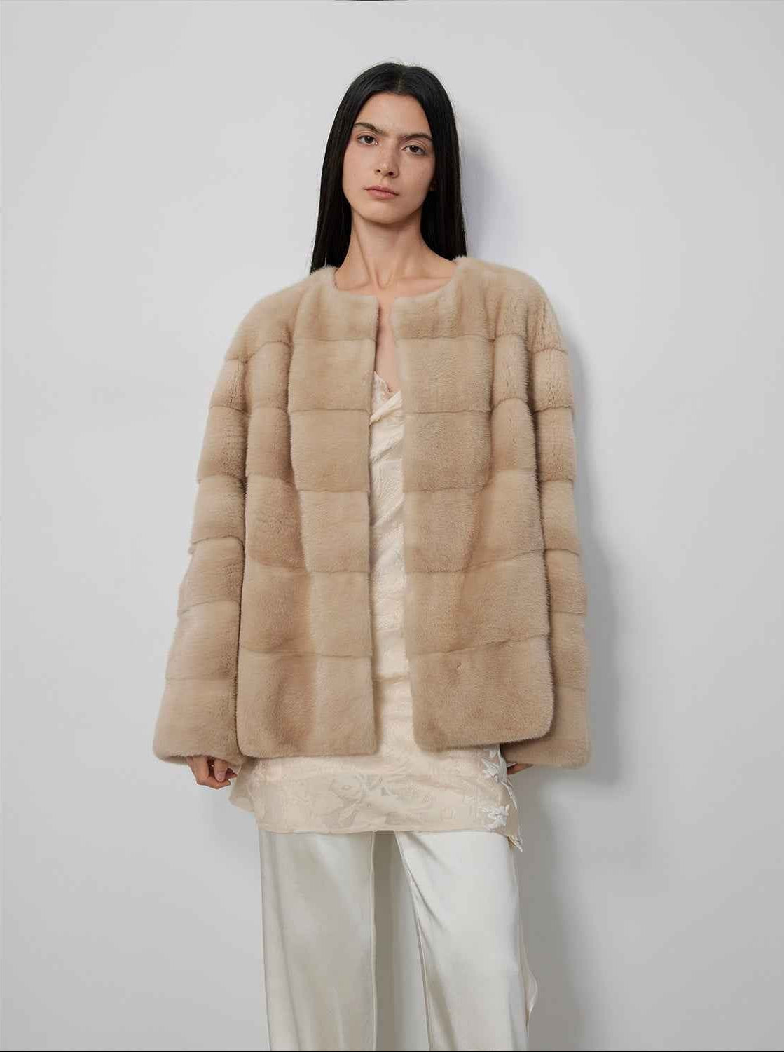 Vintage Clock Velvet Mink Fur Coat Winter - variant_title