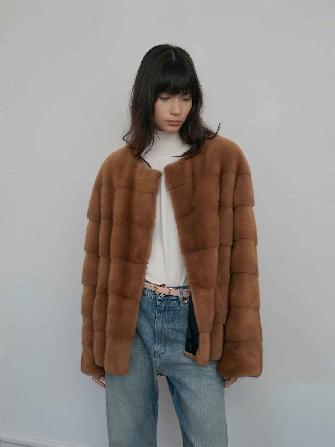 Vintage Clock Velvet Mink Fur Coat Winter - variant_title
