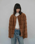 Vintage Clock Velvet Mink Fur Coat Winter - variant_title