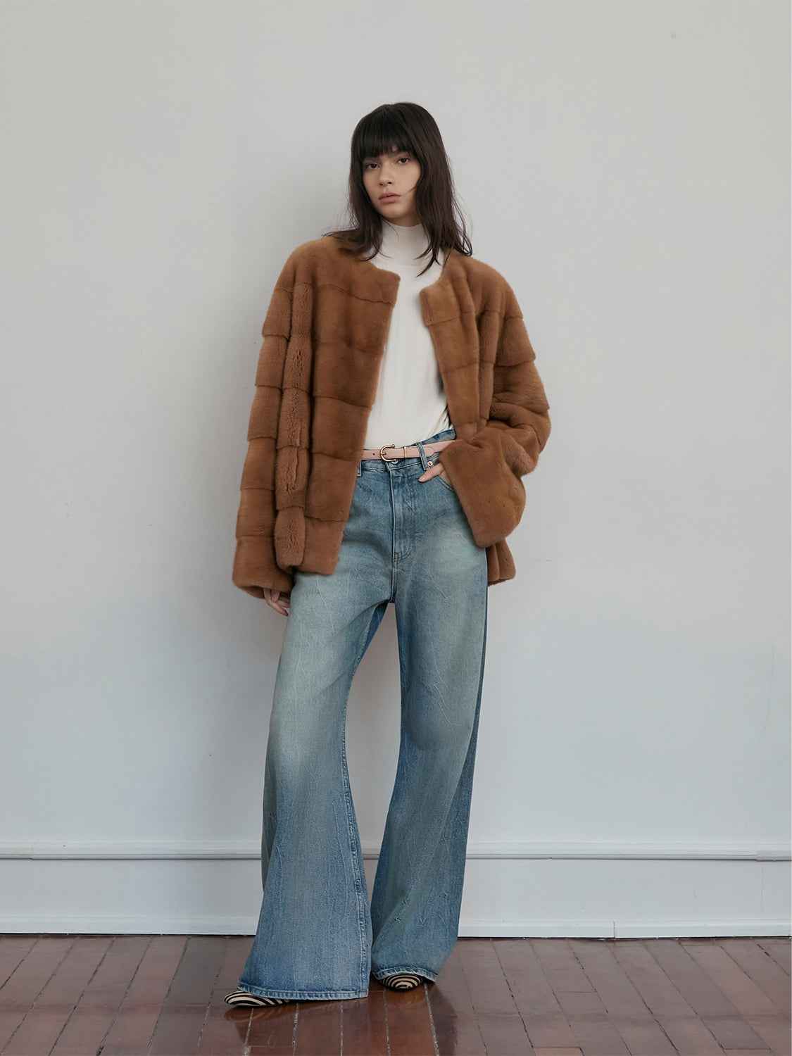Vintage Clock Velvet Mink Fur Coat Winter - variant_title