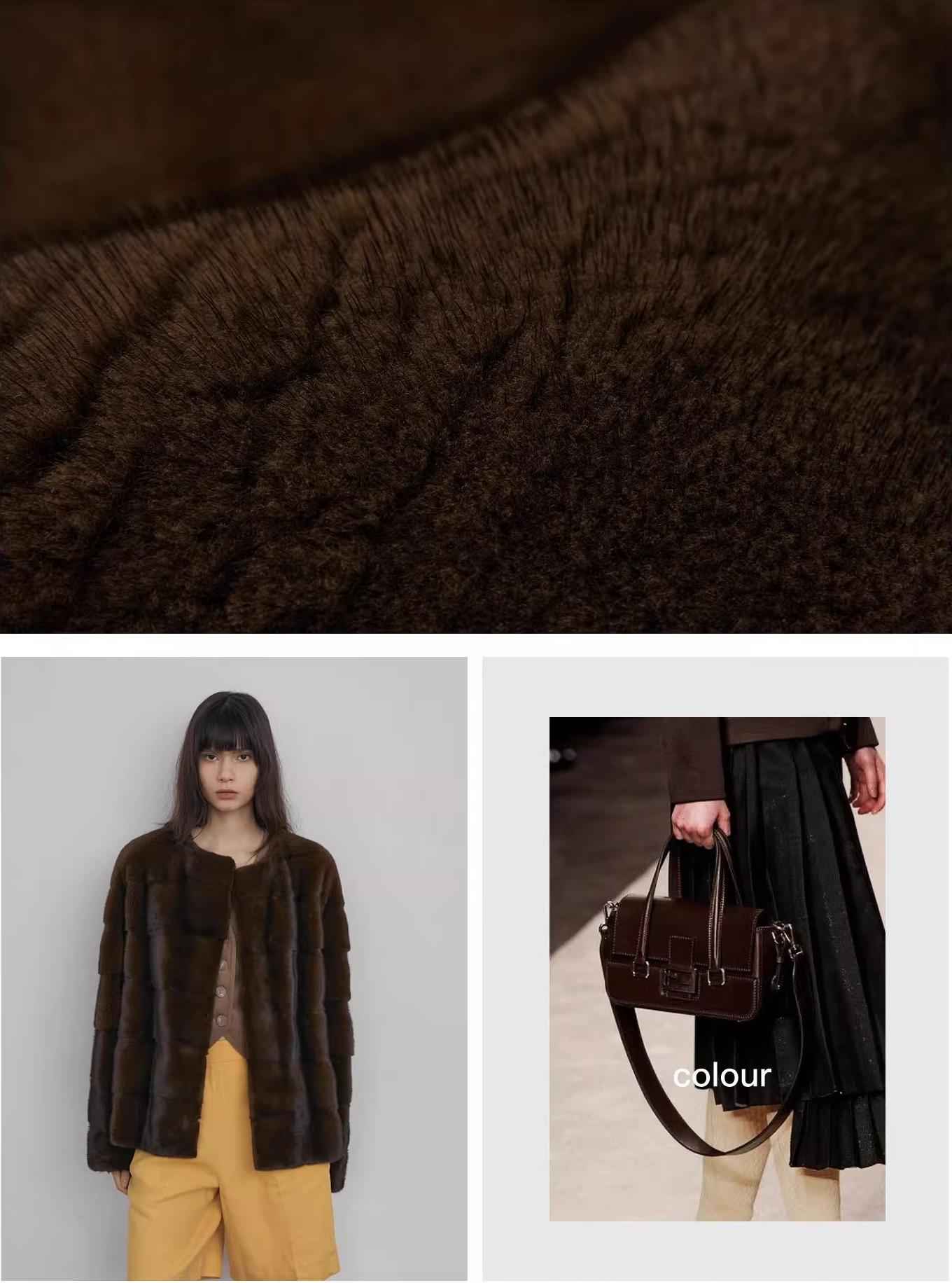 Vintage Clock Velvet Mink Fur Coat Winter - variant_title