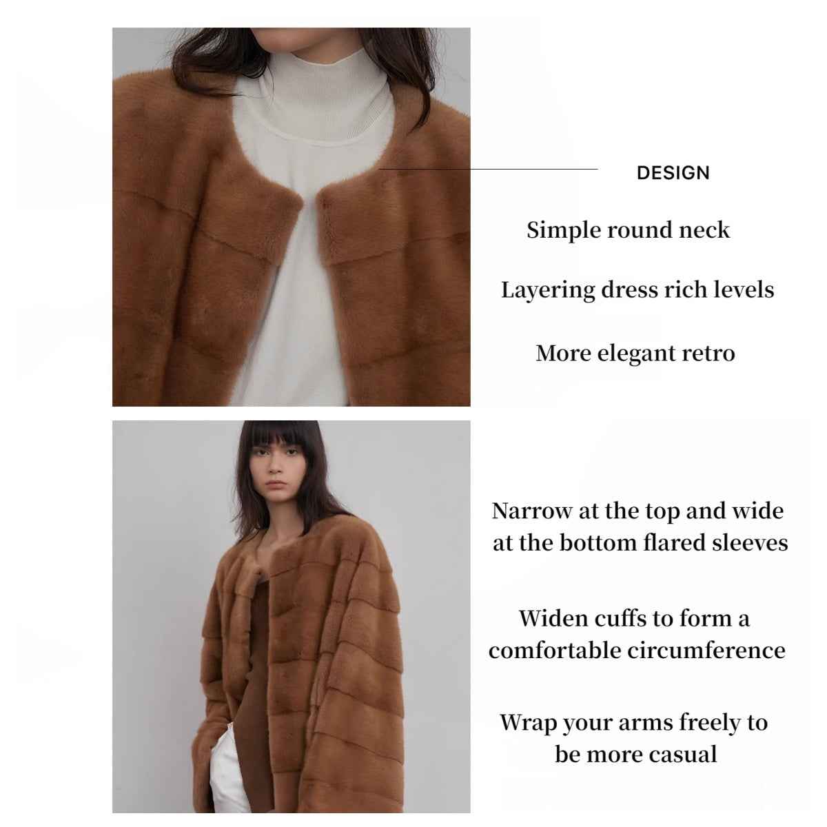 Vintage Clock Velvet Mink Fur Coat Winter - variant_title