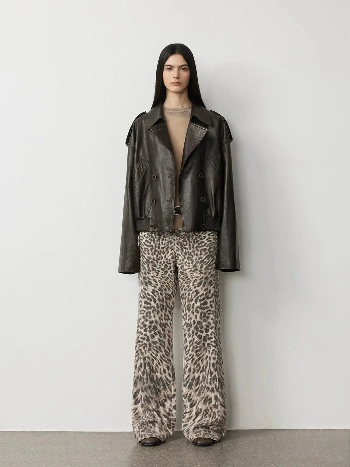 Firelady Fur Fashion Boundaries brown lambskin bomber jacket casual styling