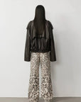 Firelady Fur Fashion Boundaries vintage leather bomber jacket seated styling