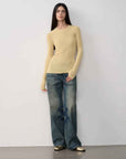 Vintage Heavy Wash Distressed Marble Pattern V - Shaped Segmented Slimming Textured Straight - Leg Denim Trousers - variant_title