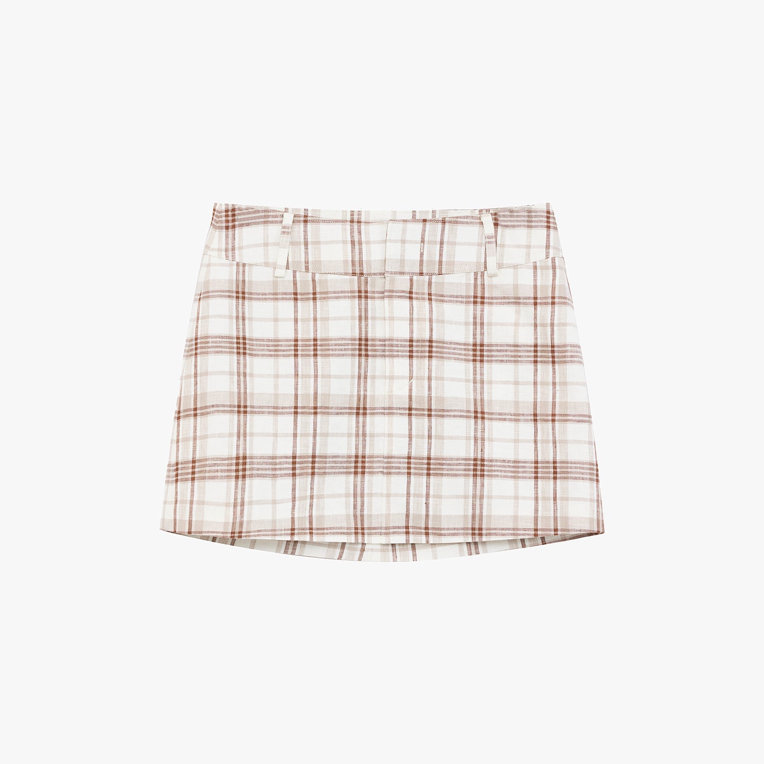 Vintage Linen Shirt Skirt Two - Piece Spring"Plaid Sketch" - variant_title