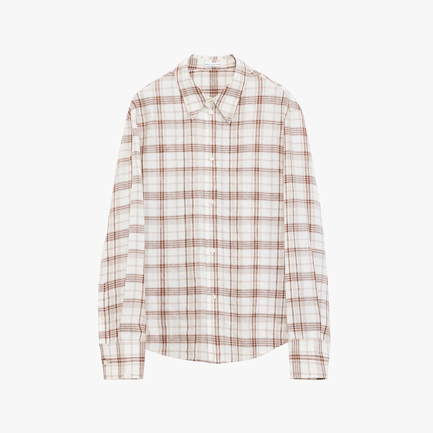 Vintage Linen Shirt Skirt Two - Piece Spring"Plaid Sketch" - variant_title