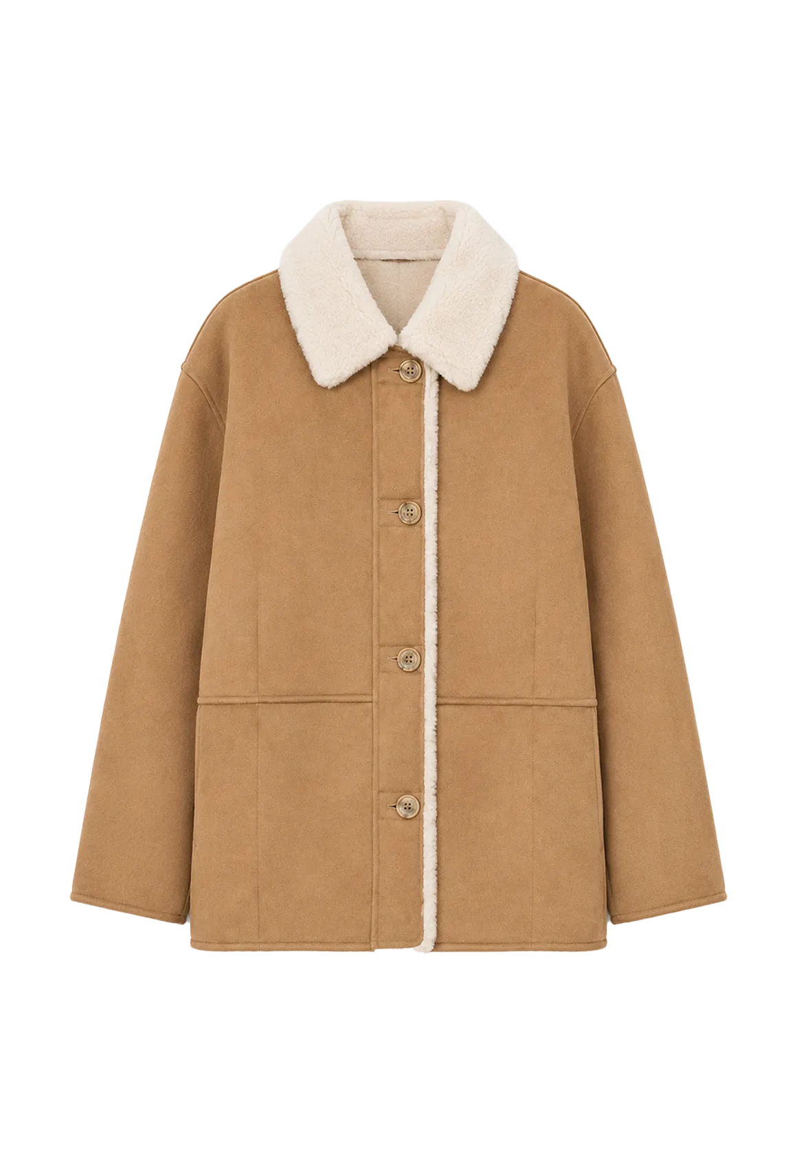 Vintage Manor faux leather shearling jacket with furry lapel product image 01