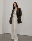 Firelady Fur Oversized Leather Blazer