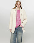 Firelady Fur Oversized Leather Blazer