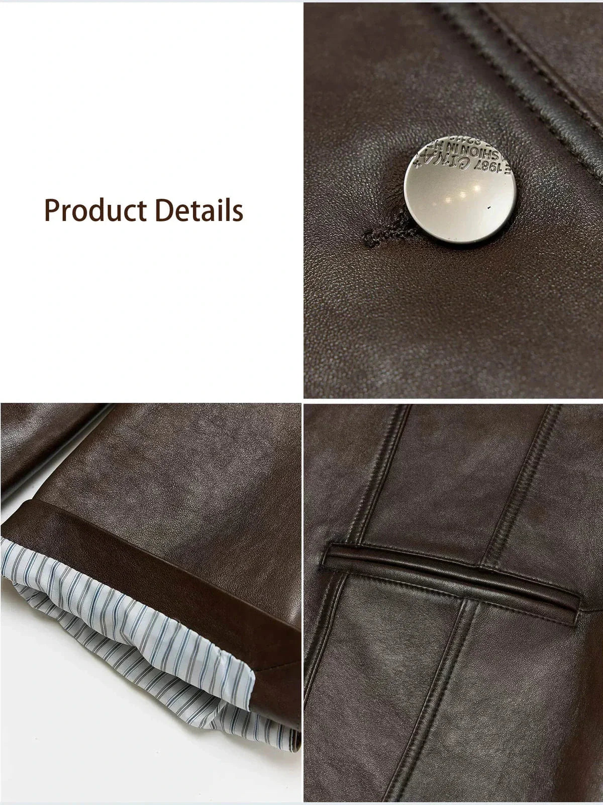 Firelady Fur Oversized Leather Blazer product details