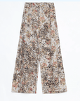 Vintage Print Linen Blend Cut Scimitar Wide Leg Casual Pants"Slow Paris" - variant_title