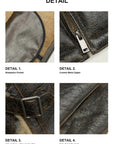 Vintage Reverie shearling jacket pocket zipper collar tab and seam details