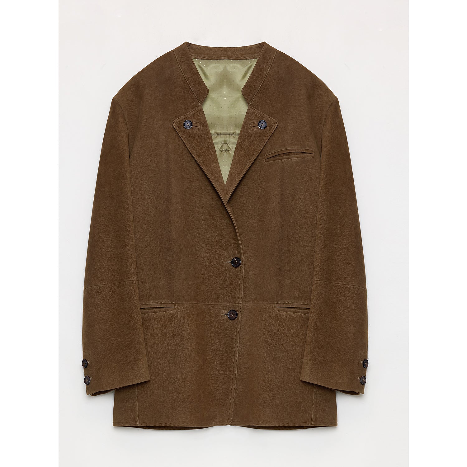 Vintage suede/waxy goatskin leather mid - length suit jacket "Bavaria" - variant_title