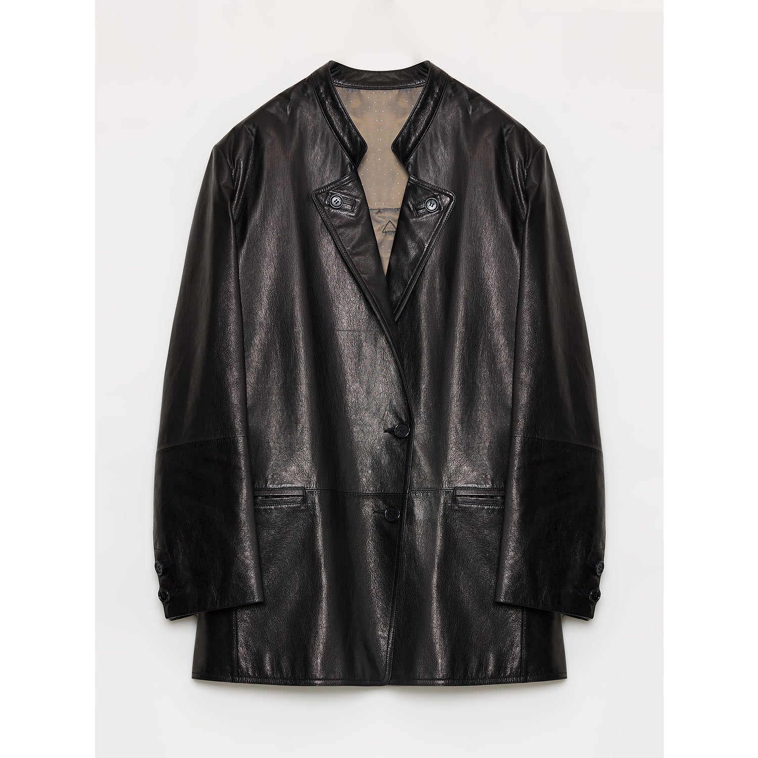 Vintage suede/waxy goatskin leather mid - length suit jacket "Bavaria" - variant_title
