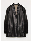 Vintage suede/waxy goatskin leather mid - length suit jacket "Bavaria" - variant_title