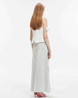 "Walden Pond" Turkish Imported Wash - faded Distressed Hole Denim A - line Skirt - variant_title