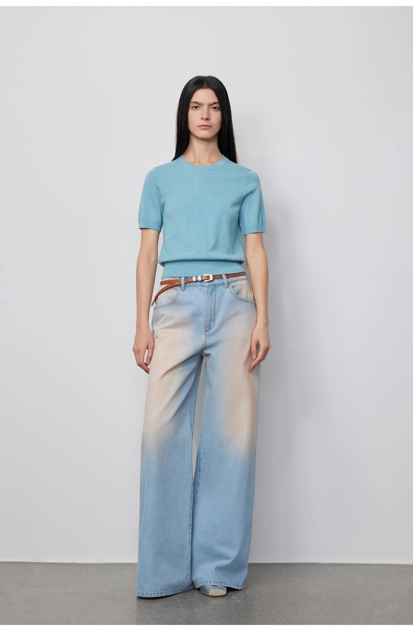"Wantful Fantasy" Heavy Industry Washed Spray Colored Wide Leg Jeans Women's Low Waist Straight Leg Bootleg Pants - variant_title