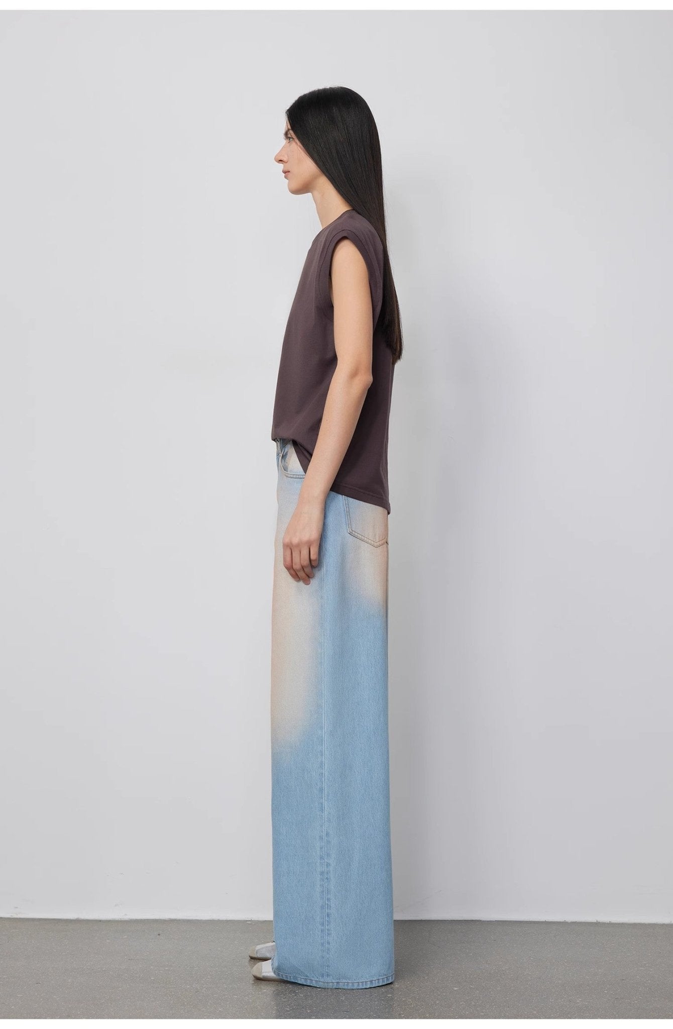"Wantful Fantasy" Heavy Industry Washed Spray Colored Wide Leg Jeans Women's Low Waist Straight Leg Bootleg Pants - variant_title