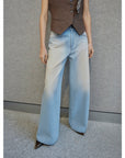 "Wantful Fantasy" Heavy Industry Washed Spray Colored Wide Leg Jeans Women's Low Waist Straight Leg Bootleg Pants - variant_title