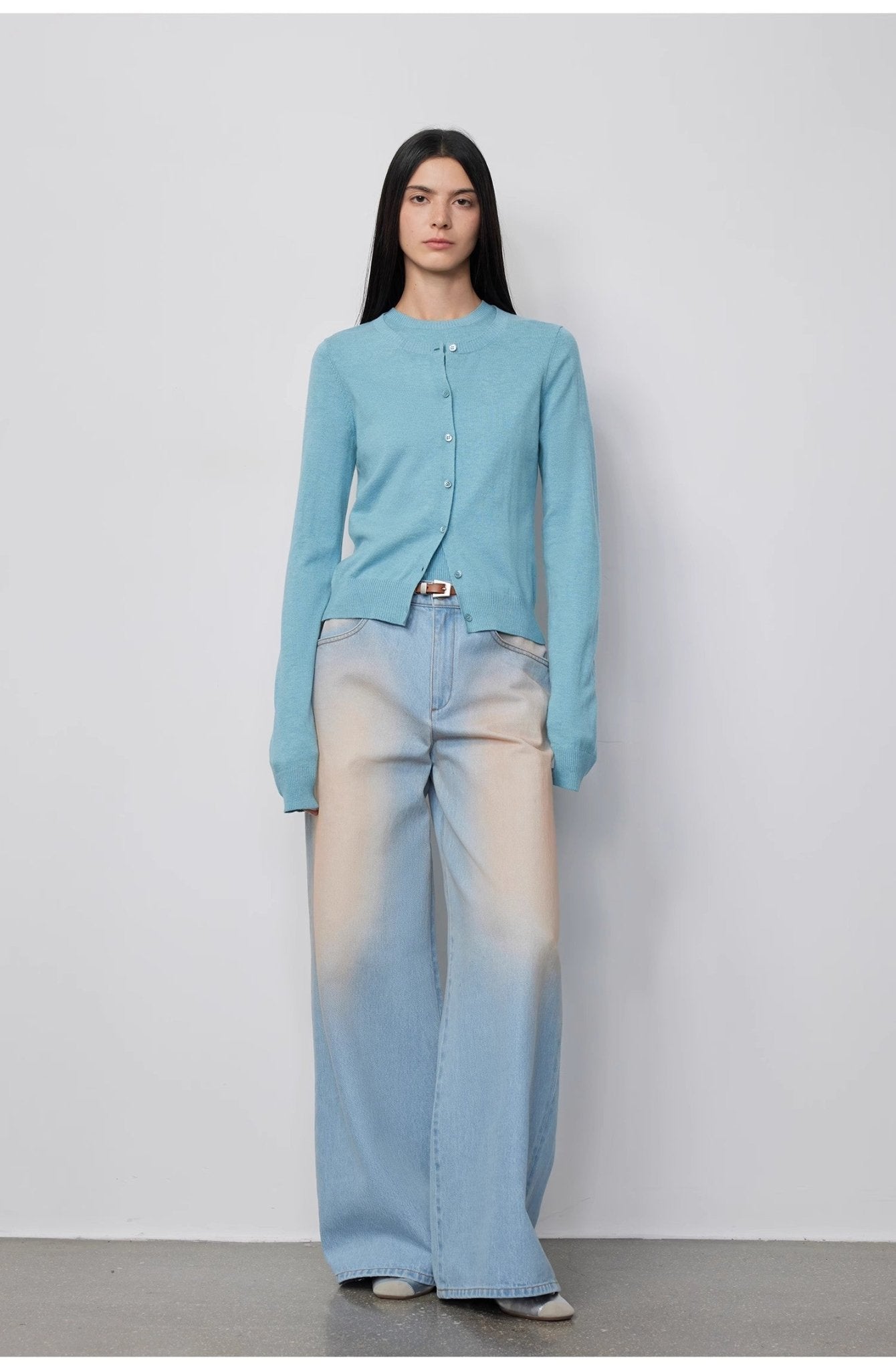 "Wantful Fantasy" Heavy Industry Washed Spray Colored Wide Leg Jeans Women's Low Waist Straight Leg Bootleg Pants - variant_title