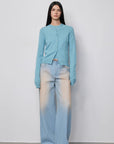 "Wantful Fantasy" Heavy Industry Washed Spray Colored Wide Leg Jeans Women's Low Waist Straight Leg Bootleg Pants - variant_title