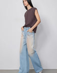 "Wantful Fantasy" Heavy Industry Washed Spray Colored Wide Leg Jeans Women's Low Waist Straight Leg Bootleg Pants - variant_title