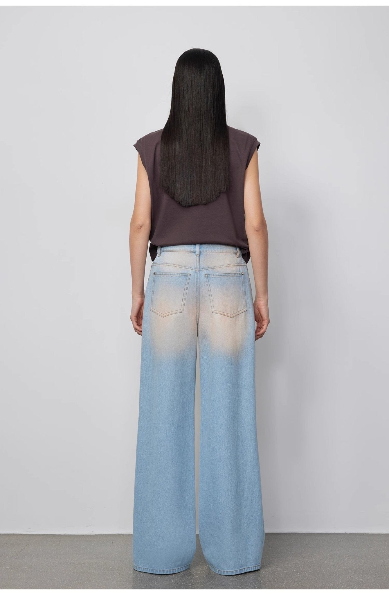 "Wantful Fantasy" Heavy Industry Washed Spray Colored Wide Leg Jeans Women's Low Waist Straight Leg Bootleg Pants - variant_title
