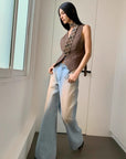 "Wantful Fantasy" Heavy Industry Washed Spray Colored Wide Leg Jeans Women's Low Waist Straight Leg Bootleg Pants - variant_title