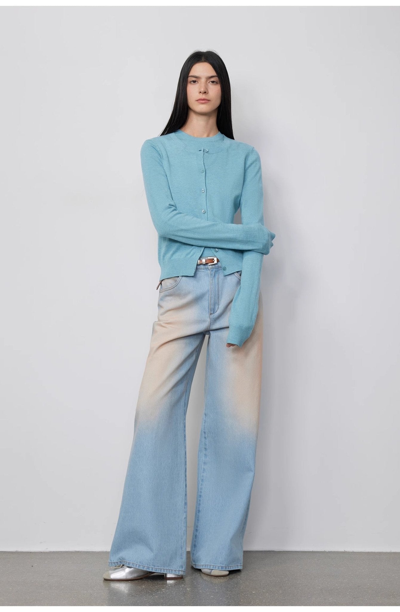 "Wantful Fantasy" Heavy Industry Washed Spray Colored Wide Leg Jeans Women's Low Waist Straight Leg Bootleg Pants - variant_title