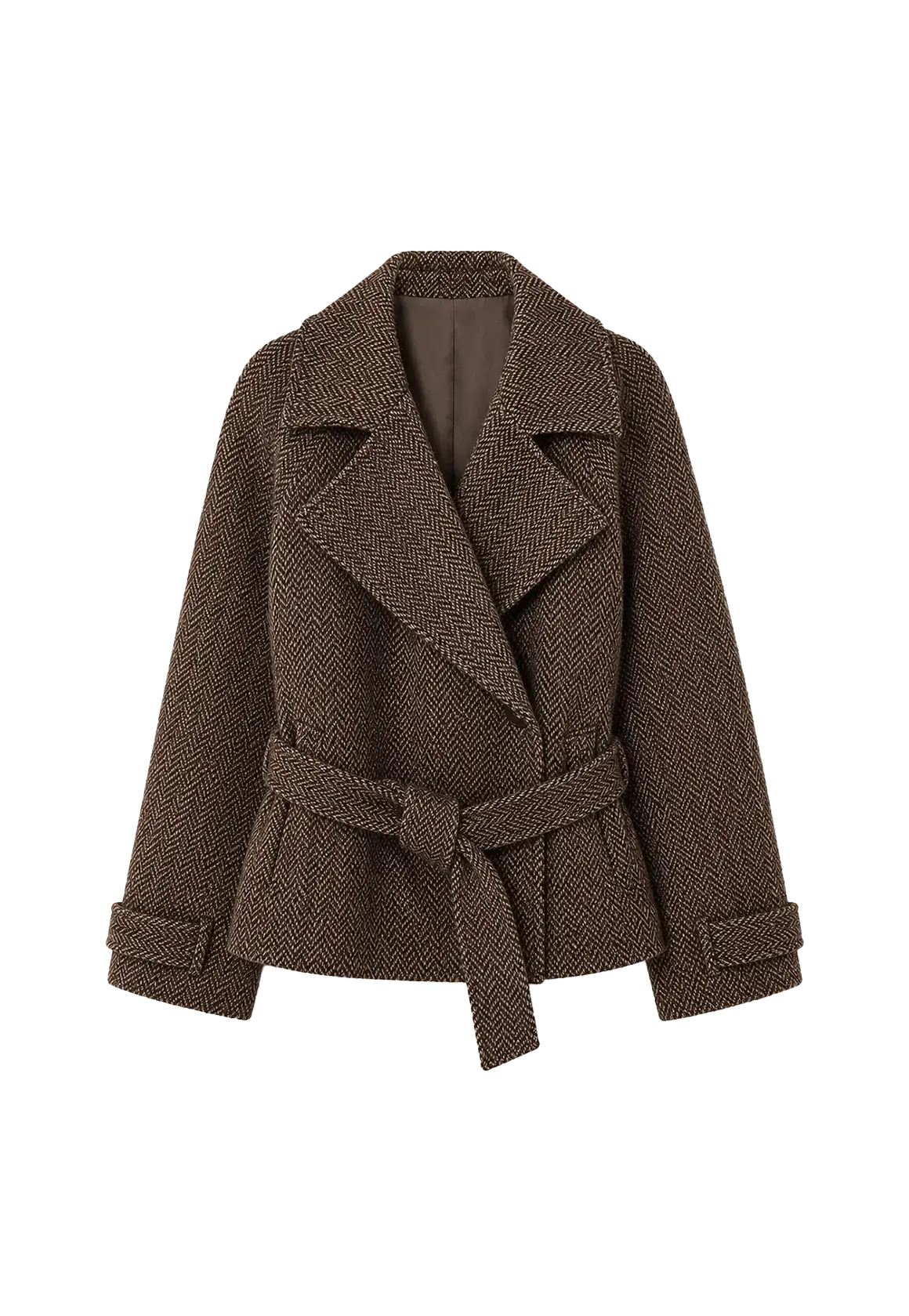 Warm Cocoon Italian herringbone wool short coat product image 01