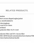 Warm Cocoon Italian herringbone wool short coat product image 10