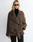 Warm Cocoon Italian herringbone wool short coat product image 02