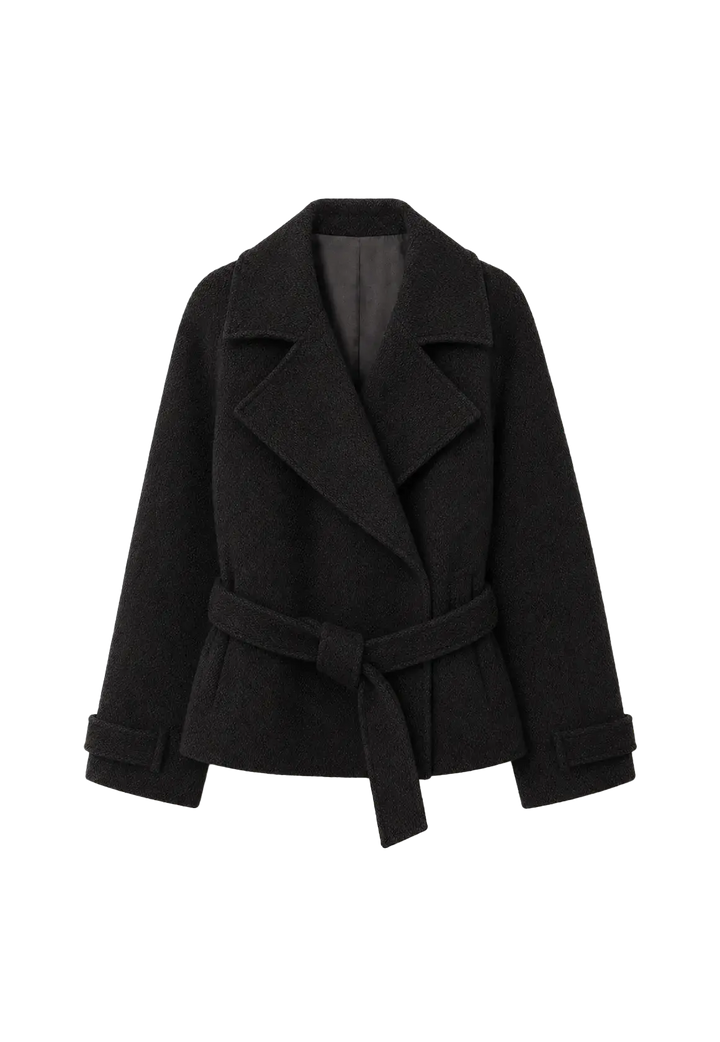 Warm Cocoon Italian herringbone wool short coat product image 06