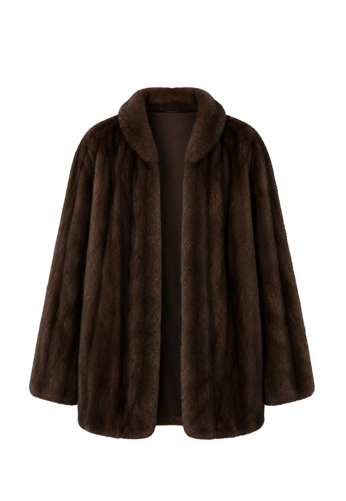 Warm Coffee Brown Sable mink short jacket, transparent product view