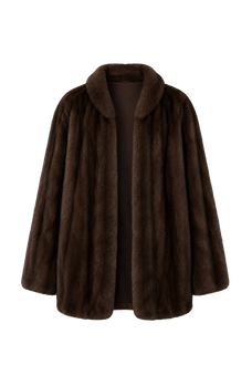 Warm Coffee Brown Sable mink short jacket, transparent product view