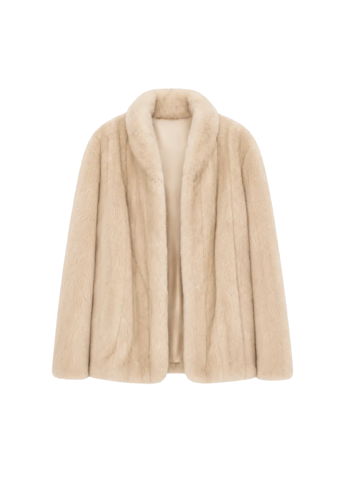Warm Coffee Palomino mink short jacket, transparent product view