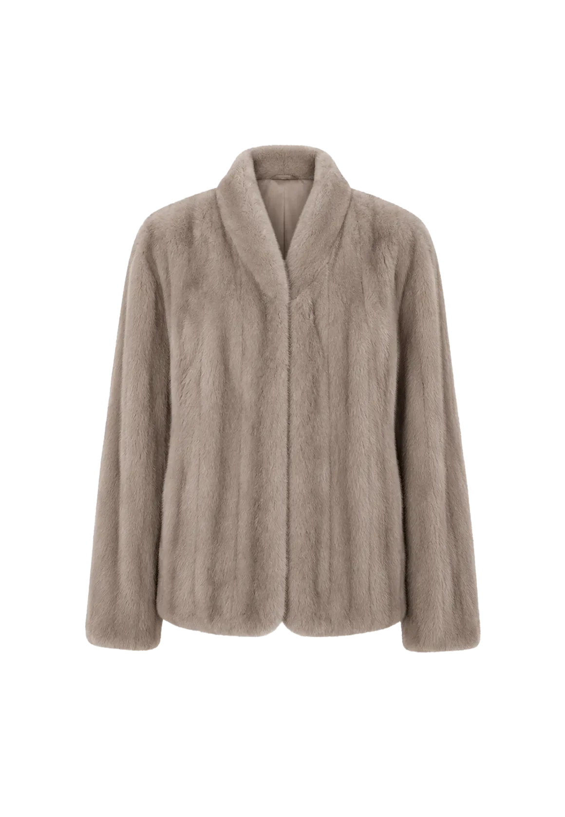 Warm Coffee Silverblue mink short jacket, transparent product view