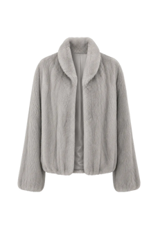 Warm Coffee Sapphire mink short jacket, transparent product view