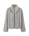 Warm Coffee Sapphire mink short jacket, transparent product view