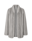 Warm Coffee Silverblue long mink jacket, transparent product view