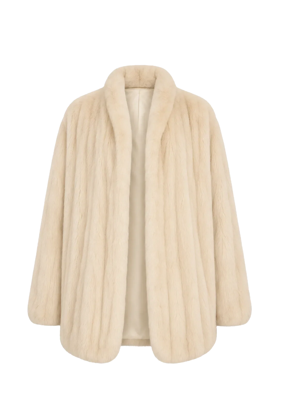 Warm Coffee Palomino long mink jacket, transparent product view